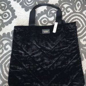 Victoria’s Secret Black velvet tote bag